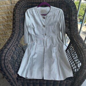 Shimmery silver jacket with pleats. NWOT. Size 4. $30